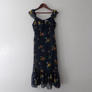 Urban Outfitters Dress Womens‎ Size 0 Floral Navy Bohemian Cottagecore